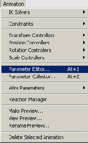 Окно Parameter Editor (Редактор параметров)